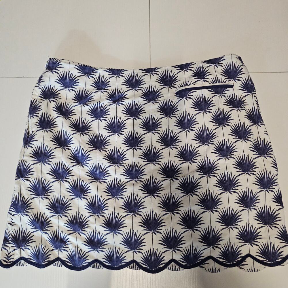 Golfini Sand Castles White Navy Tropical Pattern Golf Skort Skirt 12 Preppy 4102 - Picture 7 of 10